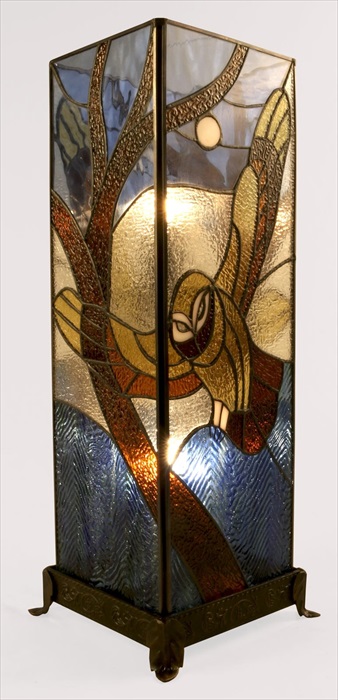 Tiffany Large Flying Owl Square Lamp